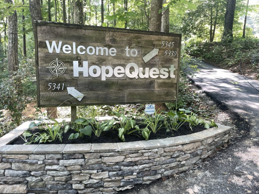 Welcome to HopeQuest sign