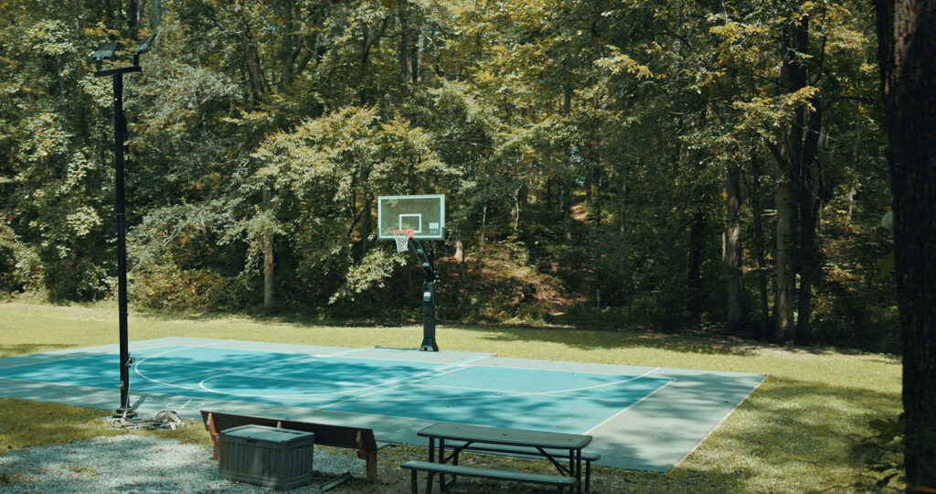 Basketball court and hoop at HopeQuest